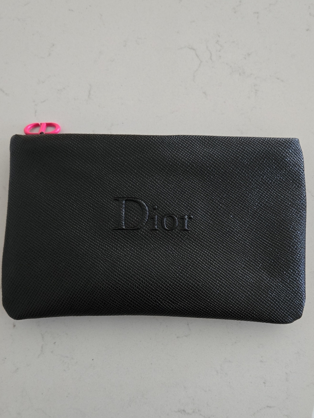 Never Used Dior Zipper Pouch with Hot Pink CD Charm Zip Pull 7 1/2 × 4 1/2